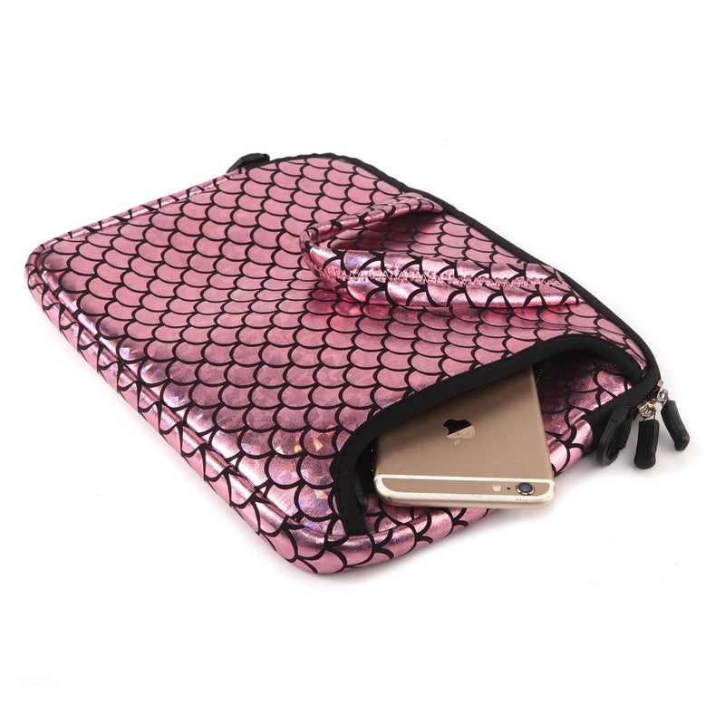 Youda 11.6-Inch Laptop Shoulder Messenger Carrying Bag Case Sleeve For 11" 11.6" 12" 12.5 inch Macbook/Notebook/Ultrabook/Chromebook, Mermaid Scale - Image 3